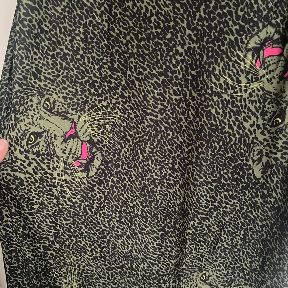 Betsey Johnson Addison Midi Green Leopard Midi Dress L - Picture 5 of 10